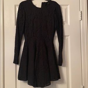 Black long sleeved lace dress